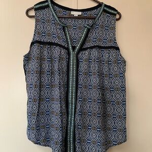 4/$20 Elegant Sleeveless Top with Geometric Design
